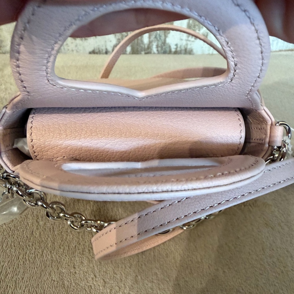 New Tiffany & Co. Blush Pink Mini Return to Tiffany Heart Bag with Silver Chain - Picture 6 of 7